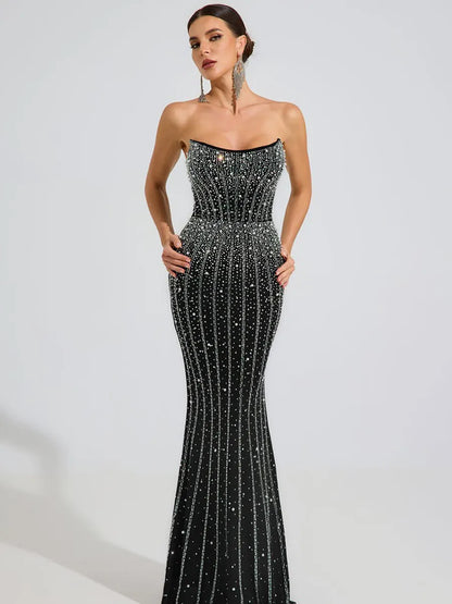 Brooklyn Midnight Radiance Crystal Maxi Dress