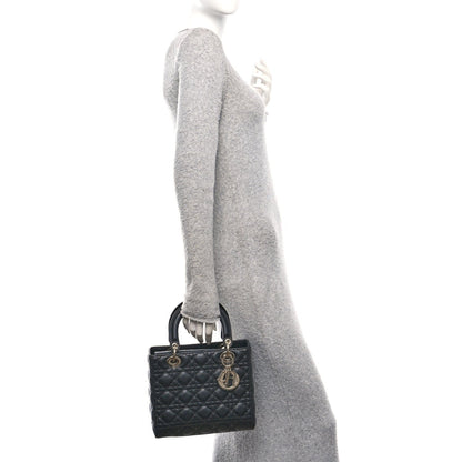 Lambskin Cannage Medium Lady Dior Black