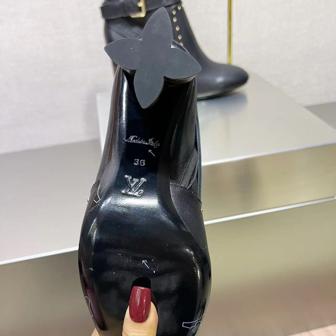 LV 25s Silhouette Ankle Boot 75mm Black Cowhide