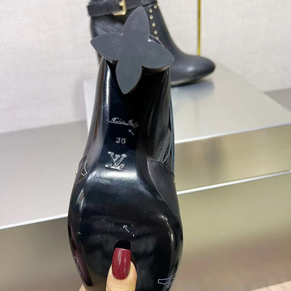 LV 25s Silhouette Ankle Boot 75mm Black Cowhide