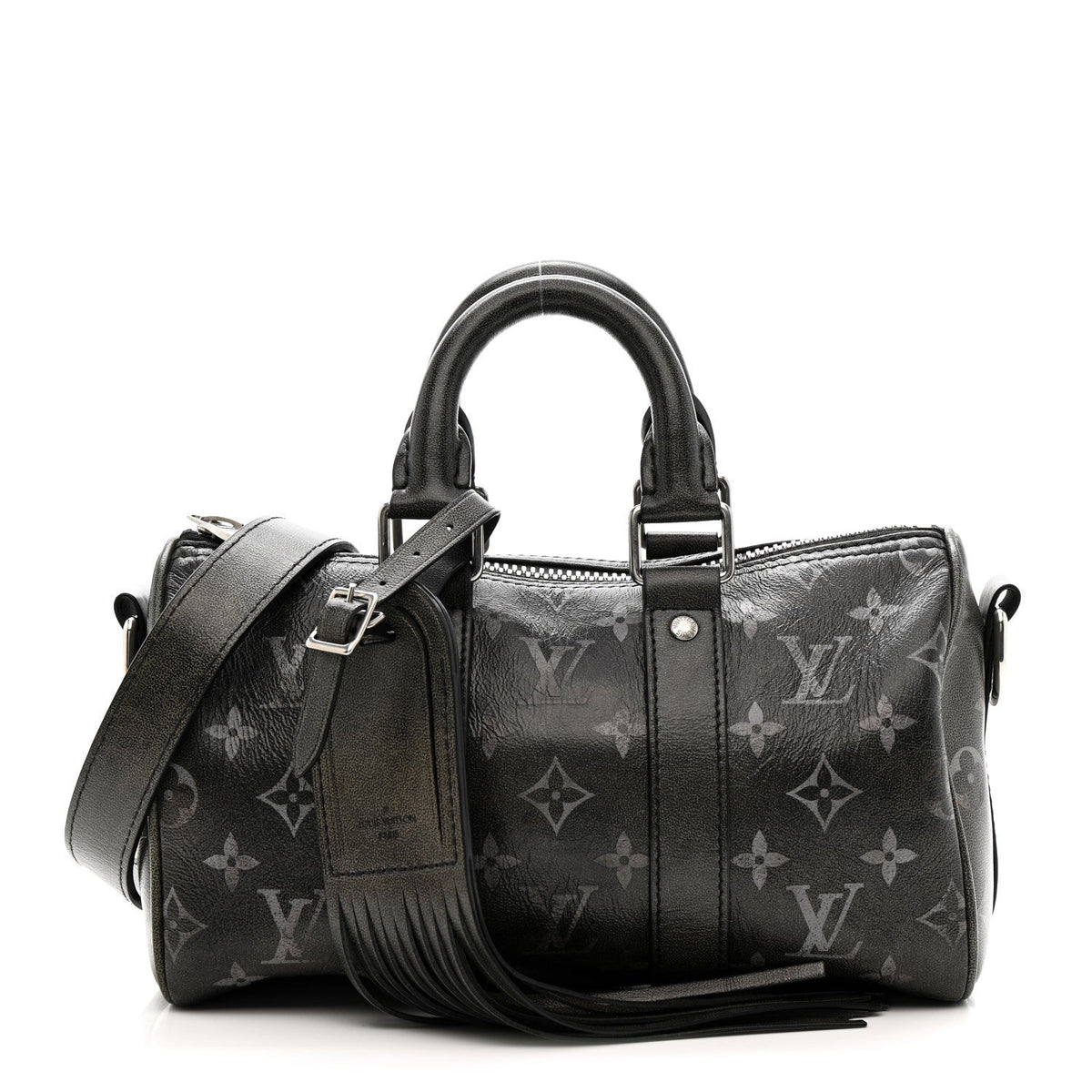 Brushed Monogram Eclipse Keepall Bandouliere 25