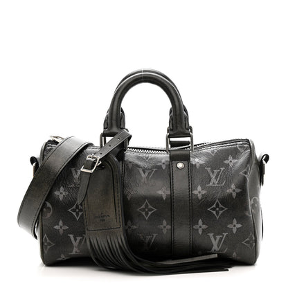 Brushed Monogram Eclipse Keepall Bandouliere 25