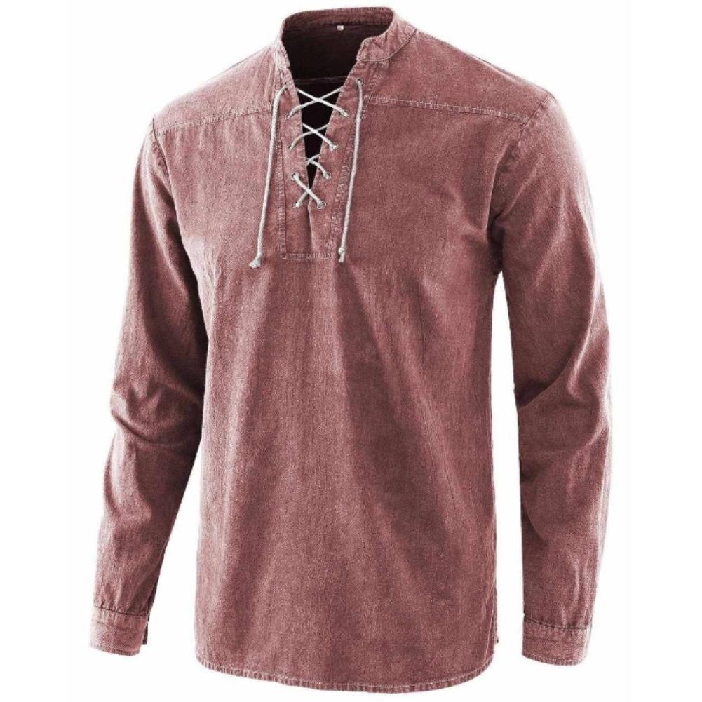 Saint Morris Lace-Up Long Sleeve Shirt