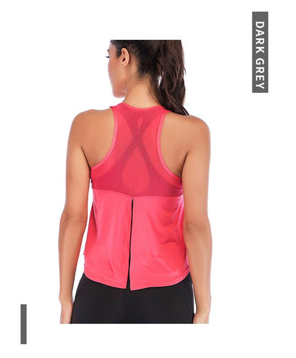 Sports Vest Split Mesh Breathable Yoga Clothing Fast Drying Moisture Absorption Yoga Vest For Women