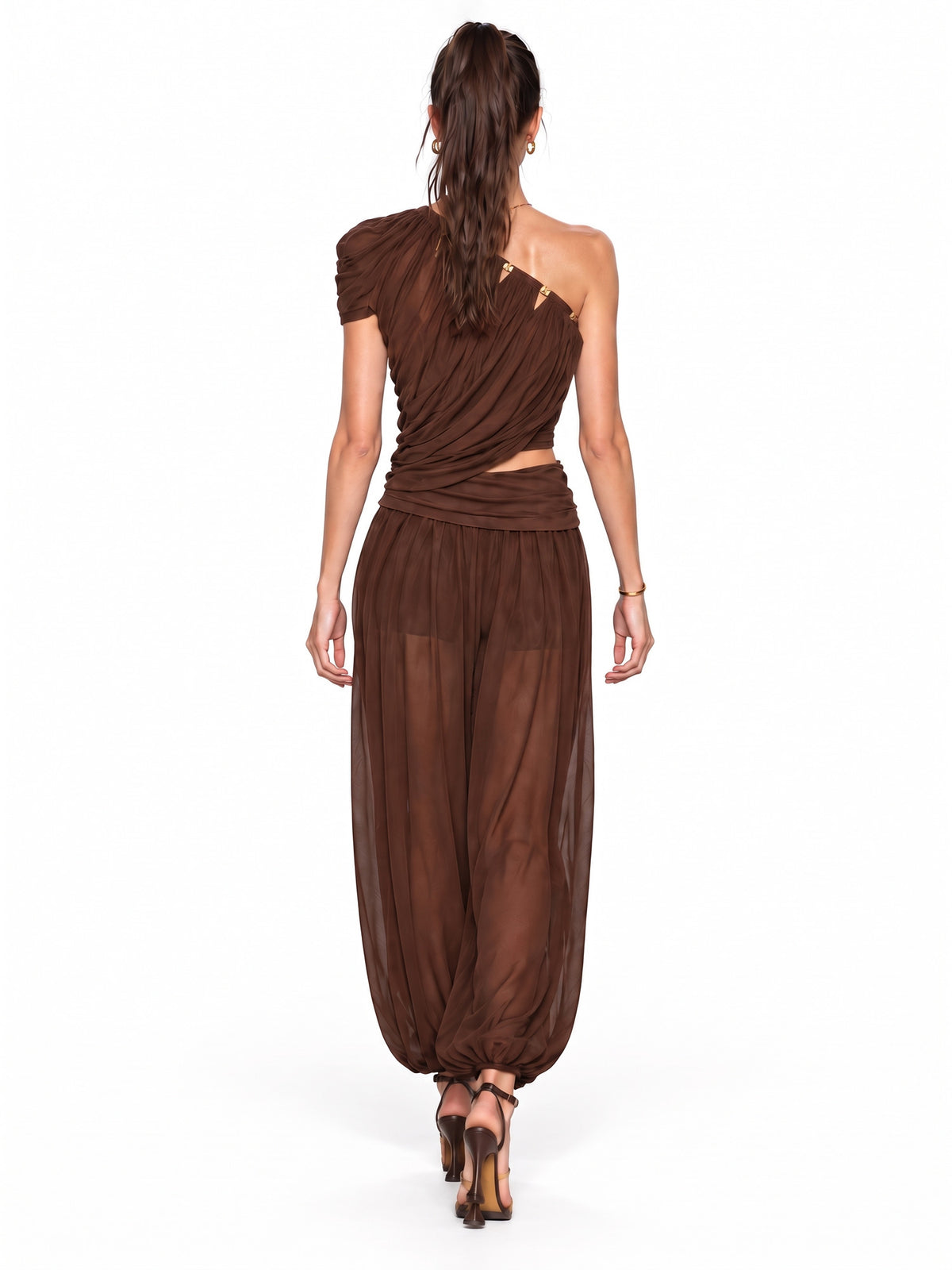 Evangeline Pleated Beaded Top and Trouser Set