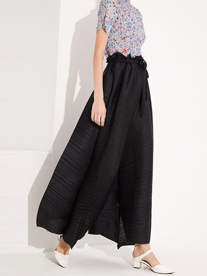 Loose Wide Leg  Pleated Casual Pants Bottoms