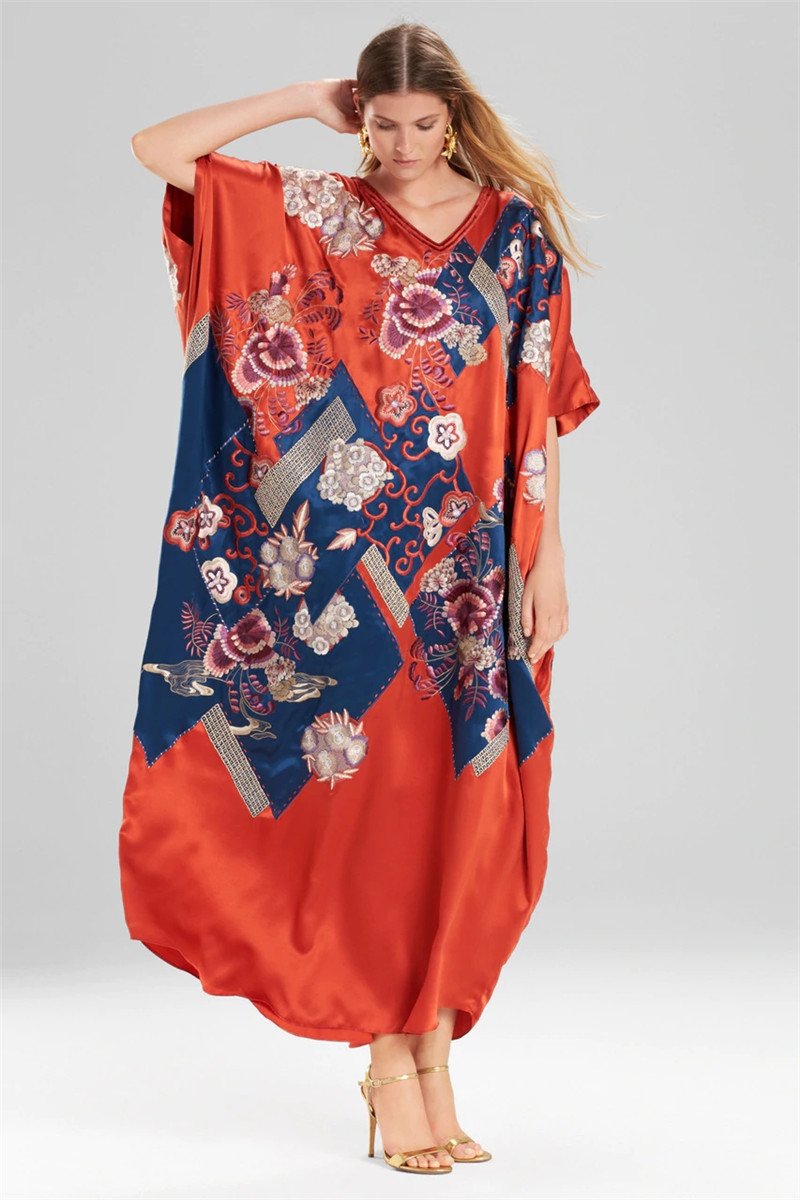 New Imitation Silk Irregular Printing Beach Cover Up
