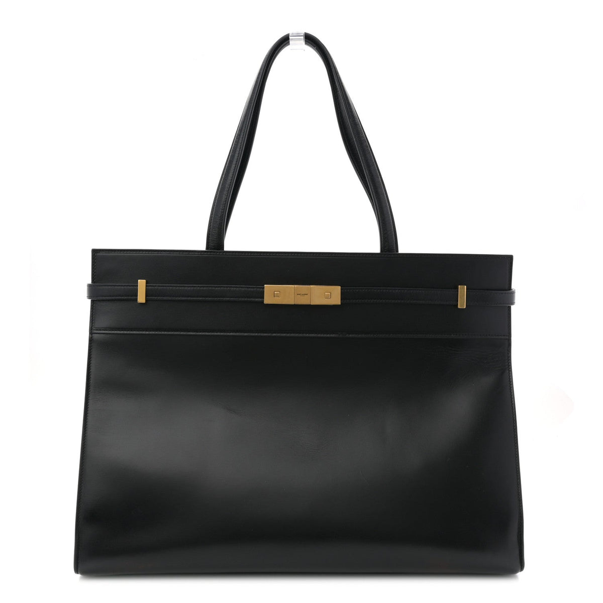 Calfskin Medium Manhattan Shopper Tote Black
