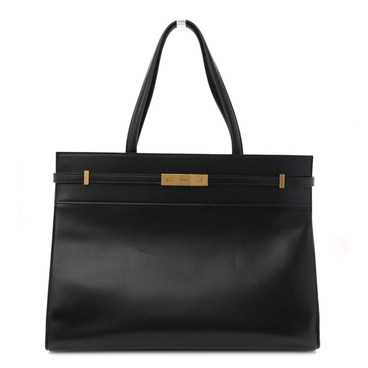 Calfskin Medium Manhattan Shopper Tote Black