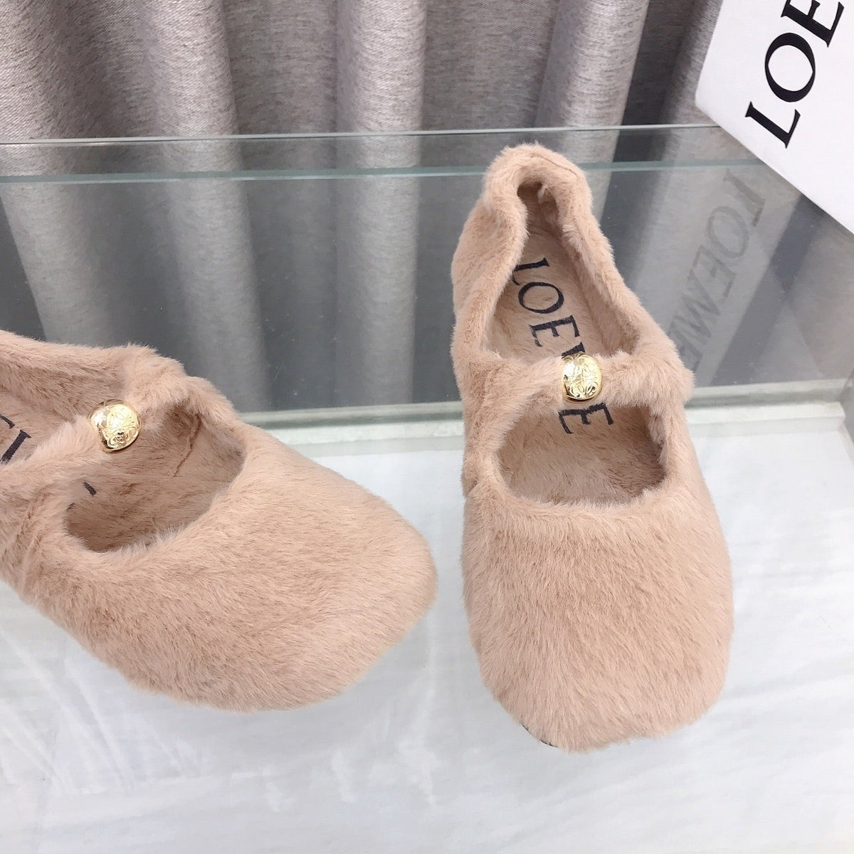 Loewe 2026 Ballet Flat Beịge in Wool 597431