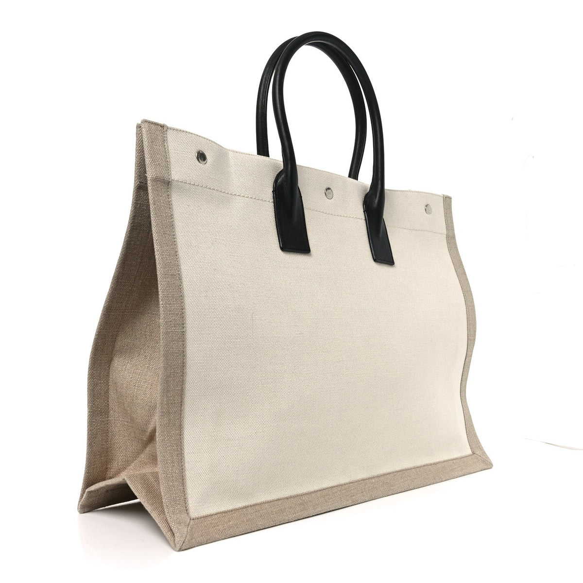 Linen Calfskin Rive Gauche Tote Optic White