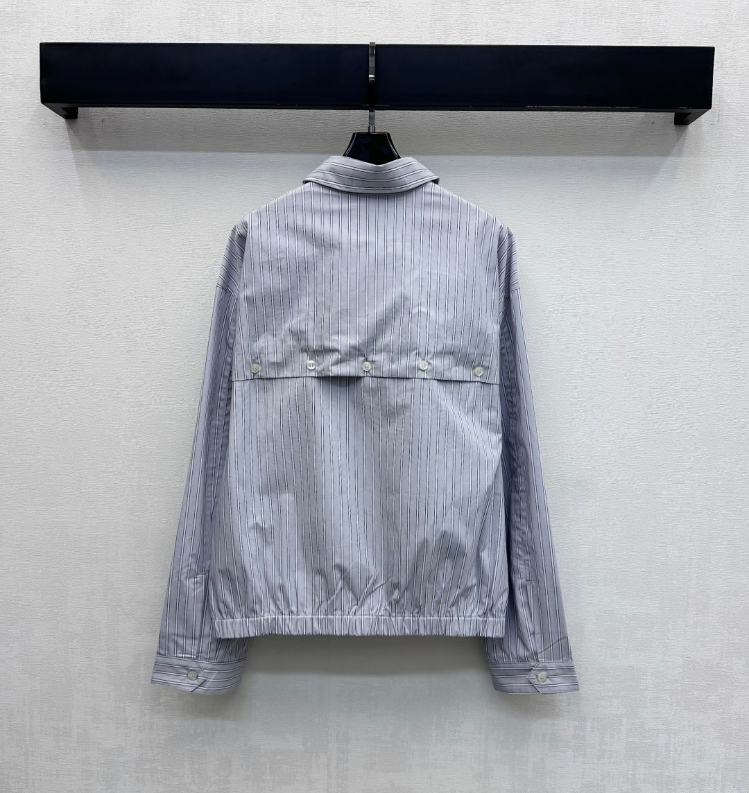 Miu Miu Jacket Striped Grey Cotton 341902
