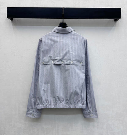 Miu Miu Jacket Striped Grey Cotton 341902