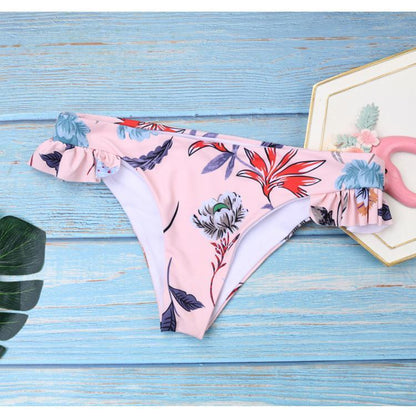 Women Sexy Bikini Boutonniere Low Waist Pants Lace Swimsuit