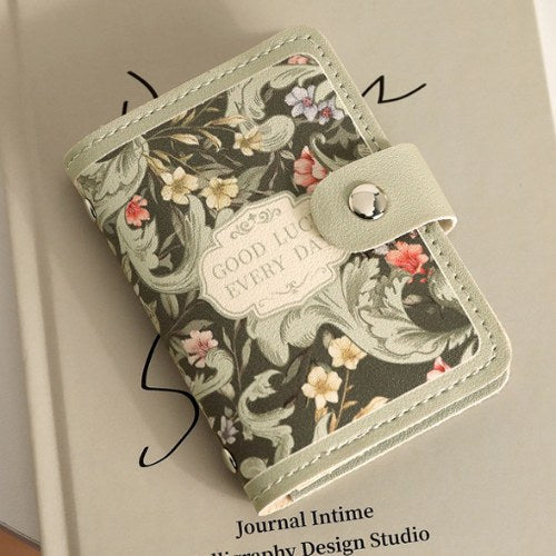 Vintage Floral Leather Card Cases