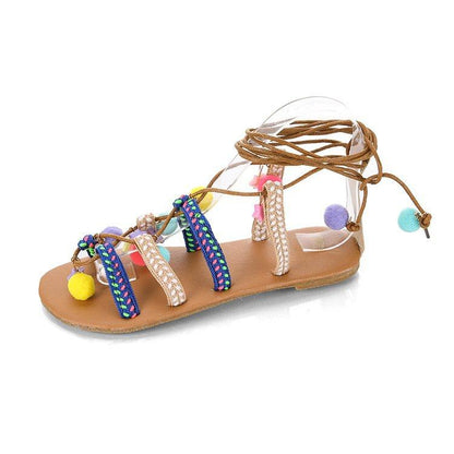 Bohemian Flat Bottom Non-Slip Versatile Sandals With Large Size Retro Sandals