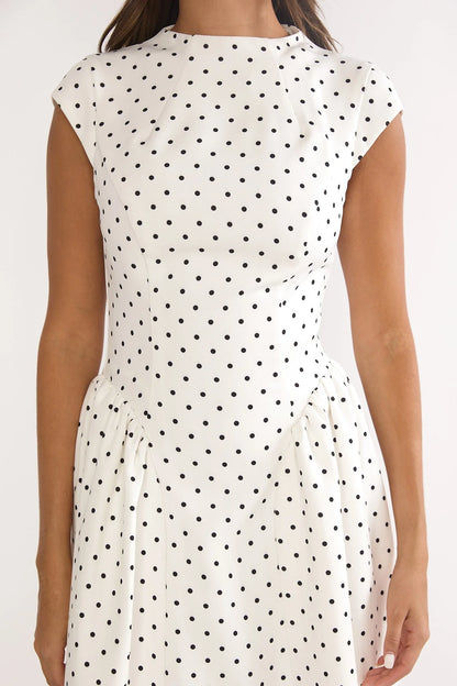 Lynnie Cap Sleeve Maxi Dress Polka Dot