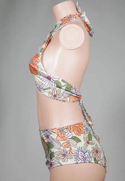 Printed High Waist Large Size Swimsuit Bikini