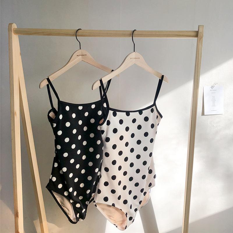 Polka-Deck Tight Beach One-Piece Swimsuit