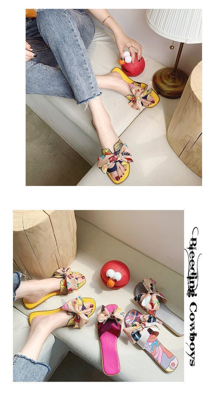 Sandals And Slippers Bow Flat H Slippers