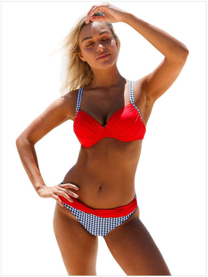 Sexy Bikini Print Sling Women'S Swimsuit Split Two-Piece Set
