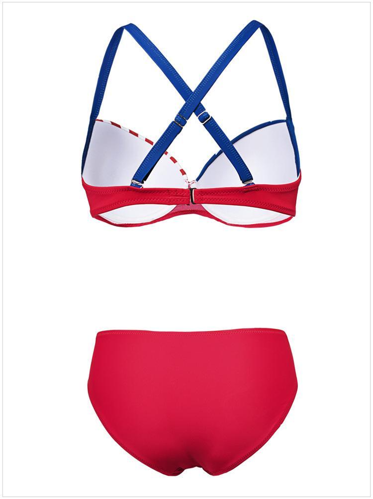Sexy Bikini Print Sling Women'S Swimsuit Split Two-Piece Set