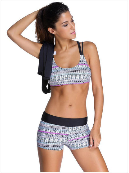 Bikini Fashion Print Three-Piece Split Swimsuit