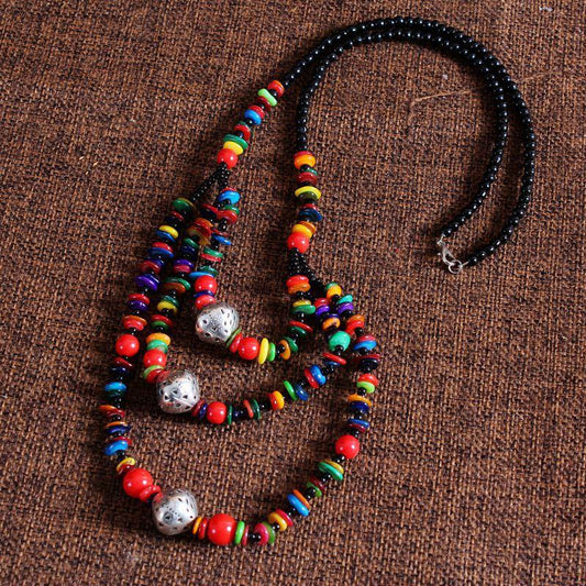 Personality Color Stone Sweater Chain Women'S Classical Wind Long Necklace