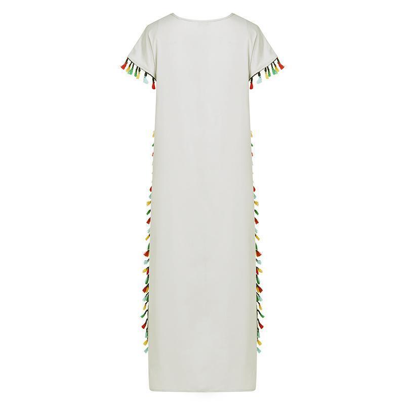 Bohemian Tassel Printed Dress Long Dress