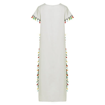 Bohemian Tassel Printed Dress Long Dress