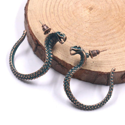 Retro Hand-Woven Rope Serpentine Earrings