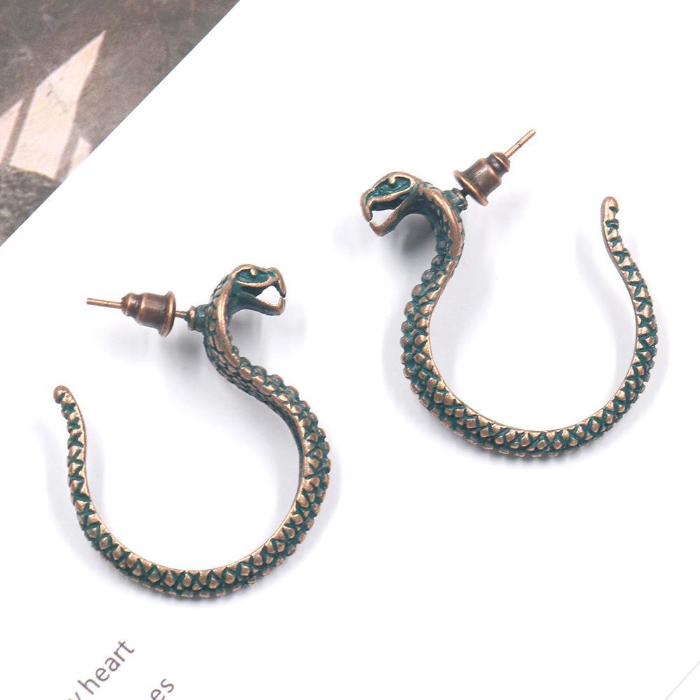 Retro Hand-Woven Rope Serpentine Earrings