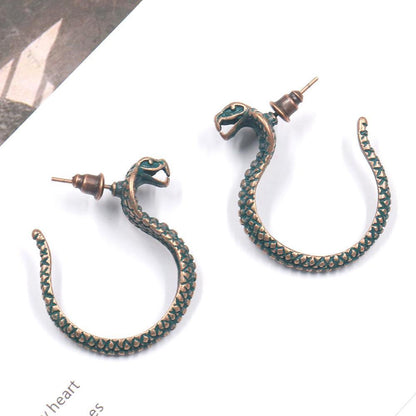 Retro Hand-Woven Rope Serpentine Earrings