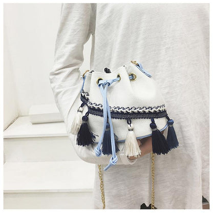 National Wind Mini Diagonal Canvas Bucket Bag