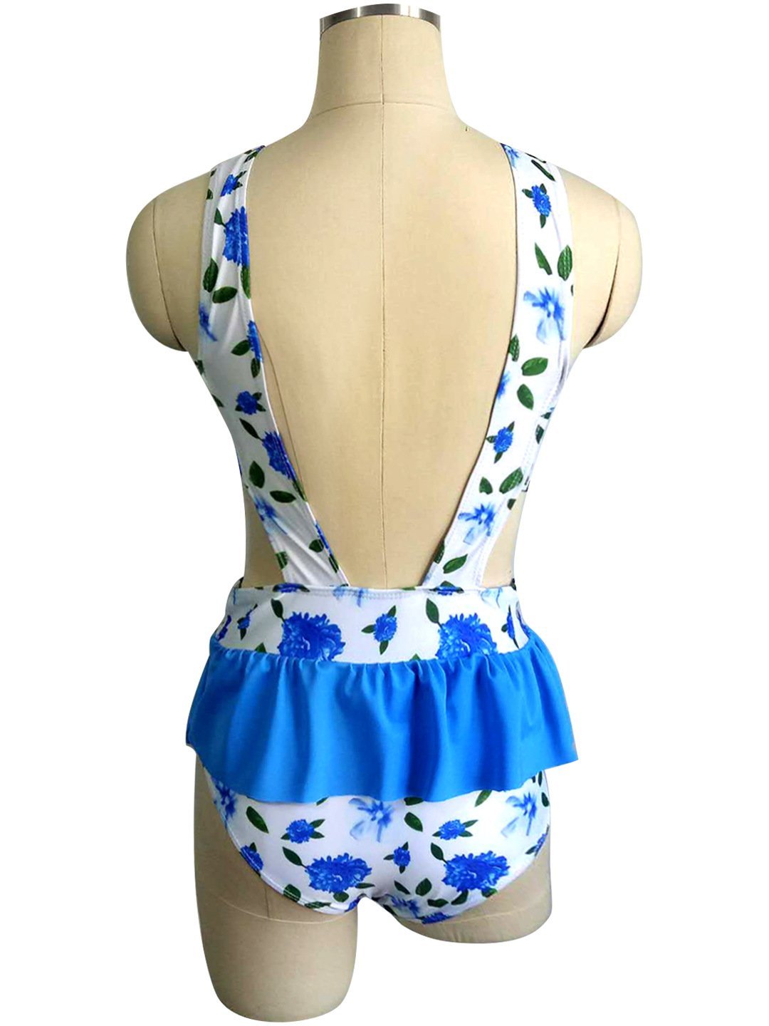 Ruffled Siamese Sexy Floral Swimsuit