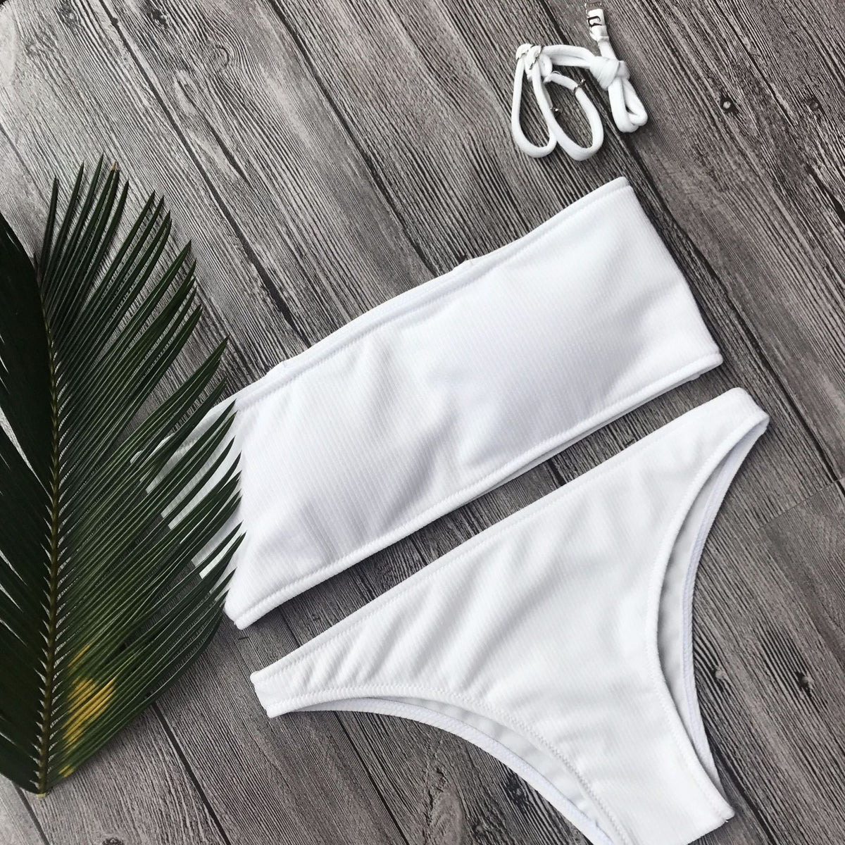 Solid Color Bikini Split Swimsuit