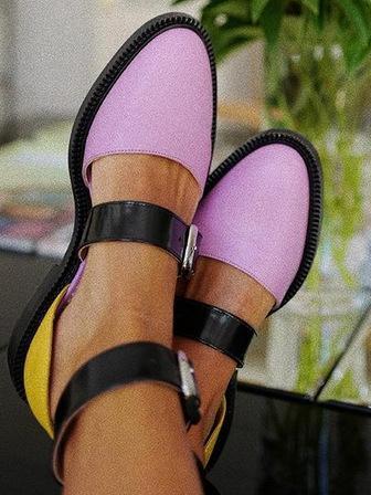 Baotou Flat-Bottom Color Matching Sandals Women
