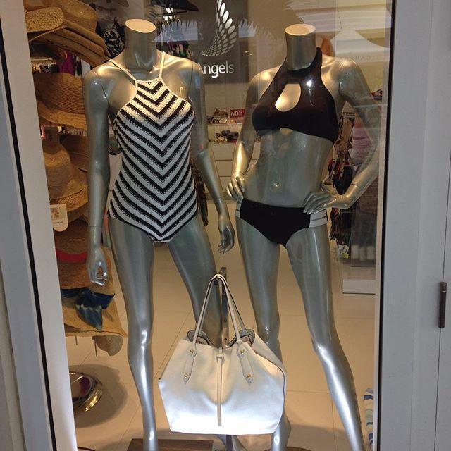 Sexy Black And White Striped One-Piece Swimsuit