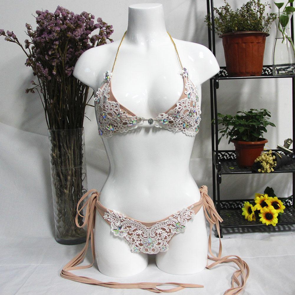 Sexy Sequined Lace Split Sexy Swimsuit