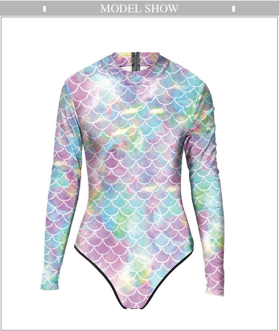 Mermaid Print One Piece Swimsuit