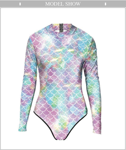 Mermaid Print One Piece Swimsuit