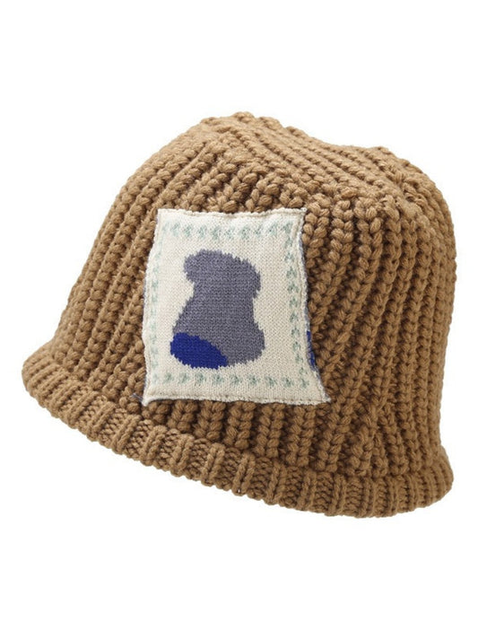 Patch Pattern Crochet Knit Bucket Hat