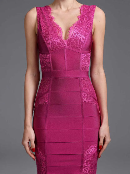 Camille Lace Bandage Midi Dress