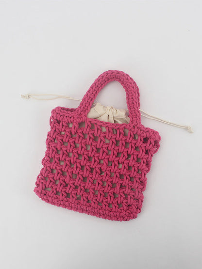 Hollow Solid Color Mini Knitting Woven Bags Handbags