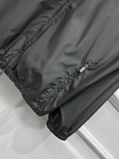MIU 25S HOODED JACKET GREY IN NYLON 263131