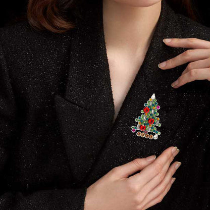 Fashion Rhinestone Christmas Tree Brooch
