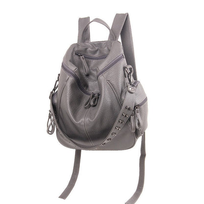 Plain Large Capacity Riveted Shoulders Bag