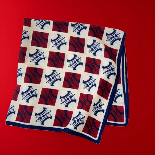 Scarvii - Letter-Print Checkered Polyester Scarf (65×65cm)