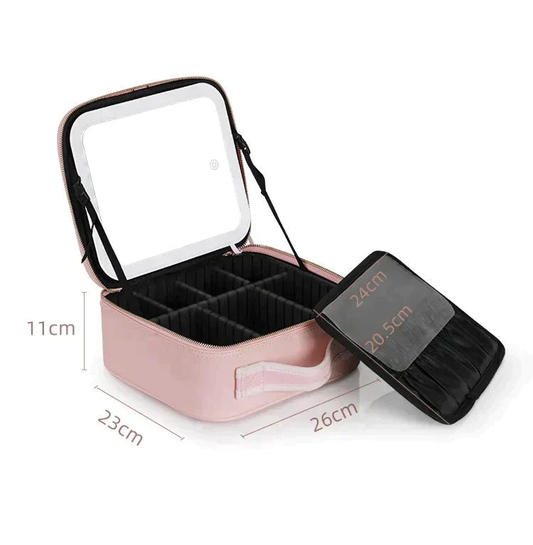 Portable Touch-Sensitive LED Three-Color Light Full-Screen Luminous Cosmetic Bag