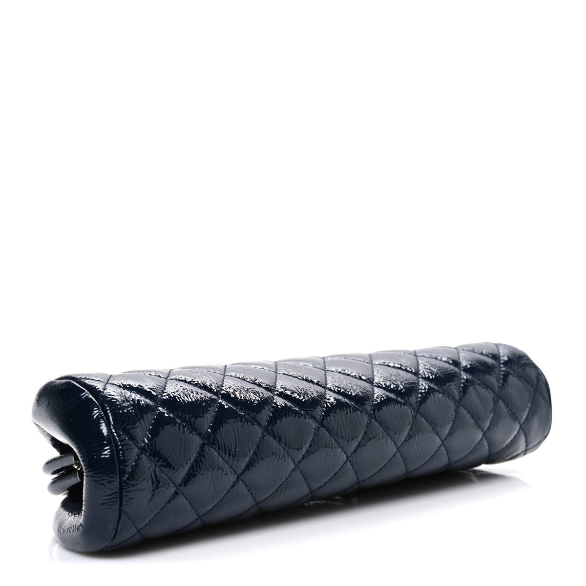 Distressed Patent Quilted Timeless Clutch Navy Blue